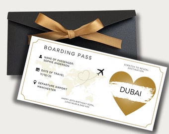 Personalised Boarding Pass Scratch Card