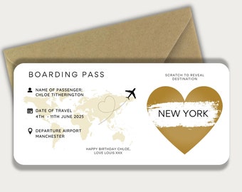 Personalised Boarding Pass Scratch Card