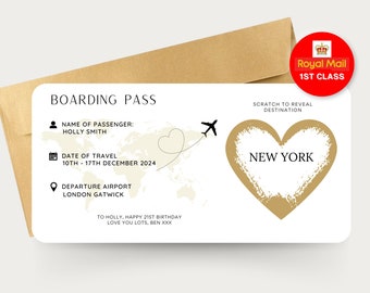 Personalised Boarding Pass Scratch Card