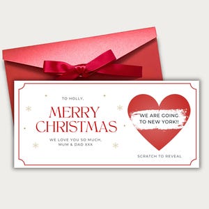 Carte à gratter Joyeux Noël, personnalisée, à gratter pour révéler