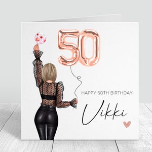 50th Fifty Personalised Birthday Card, Daughter, Sister, Granddaughter, Niece, Best Friend image 3