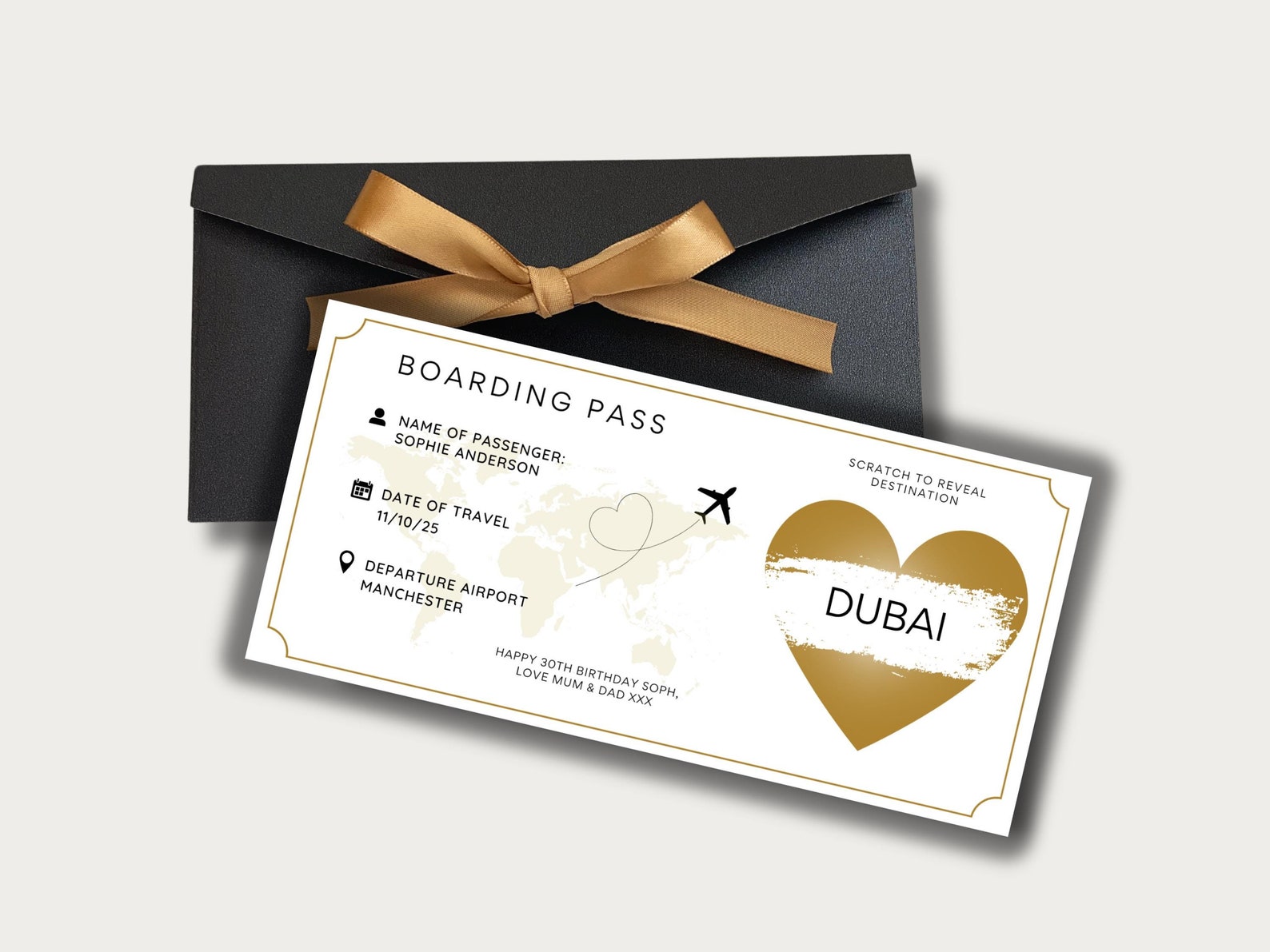 Boding Card Personalised Boarding Pass Scratch Card - Etsy