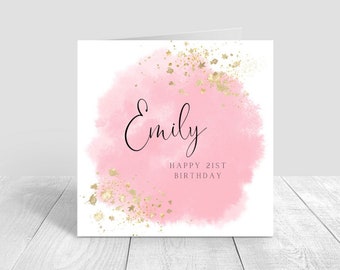 21st Twenty One Personalised Birthday Card, For Her