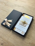 Personalised Boarding Pass Scratch Card, Gold Foil Passport, Gold plane & tie product logo
