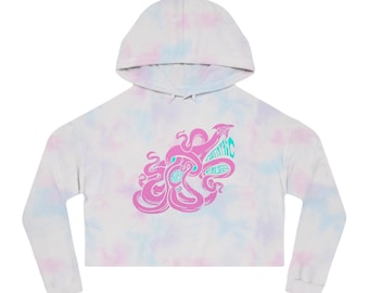 Cosmic Squids Womens Cropped Hooded Sweatshirt