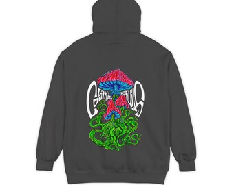 Cosmic mushrooms heavy hoodie