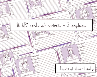 Plantillas Npc para juegos dnd y de mesa.