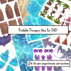 Kacheln und Karten mit Meer-Thema [dnd/dnd5e/ttrpg] zum Selberdrucken