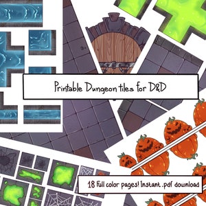 Full color printable dungeon tiles [D&D/ ttrpg]