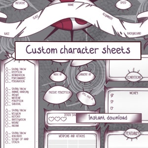 Fiche de personnage imprimable Creepy Eyes [dnd/dnd5e/ttrpg]
