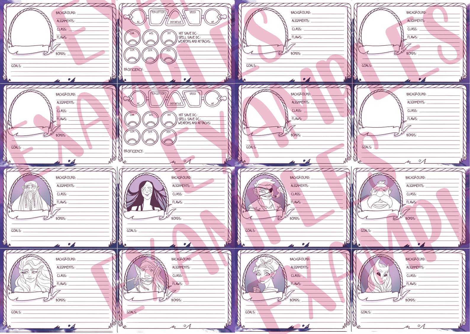 Printable Pdf NPC Cards and Templates dnd/ TTRPG/ RP Etsy Norway