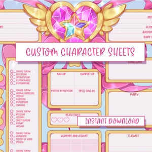 Magical girl character sheet [DnD/dnd5e/RPG/ TTRPG]