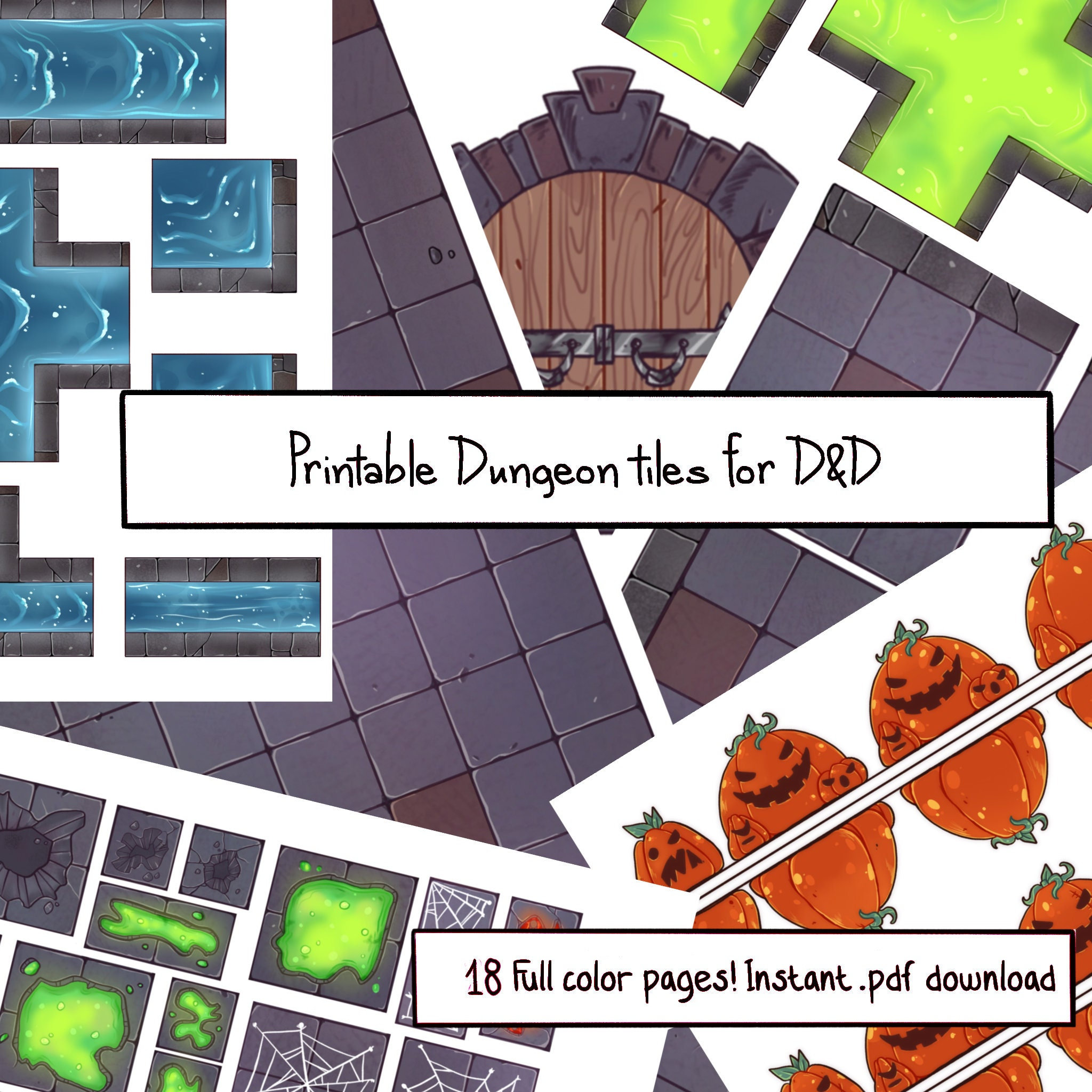 Full Color Printable Dungeon Tiles D&D/ Ttrpg Etsy