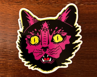 Demon Cat - Purple -  Vinyl Decal Sticker