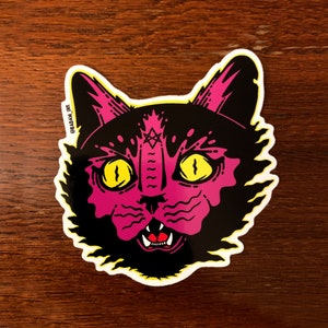 Demon Cat - Purple -  Vinyl Decal Sticker