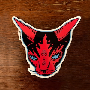 Demon Cat - Red -  Vinyl Decal Sticker