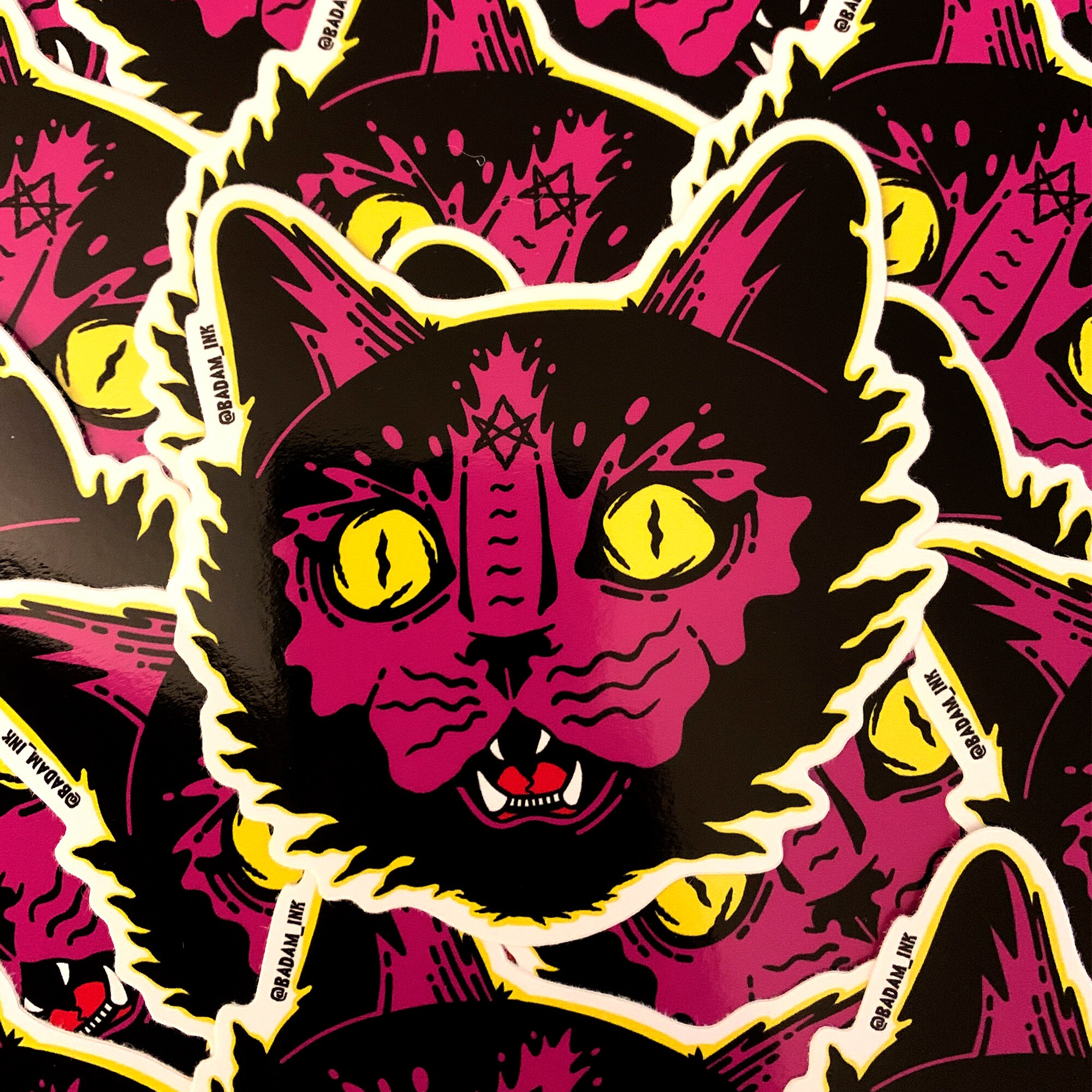 Demon Cat Purple Vinyl Decal Sticker | Etsy