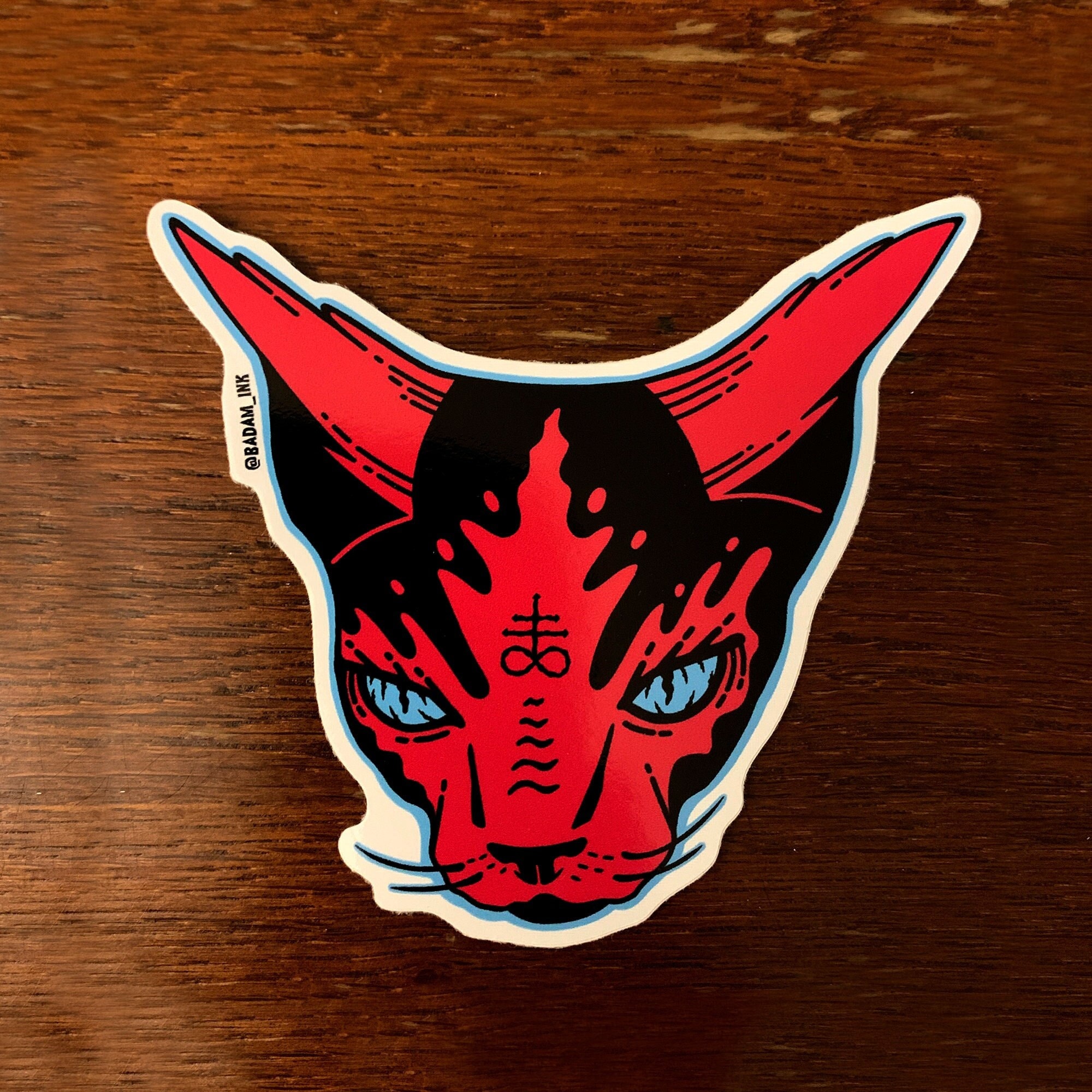 Demon Cat - Red - Vinyl Decal Sticker - Etsy UK