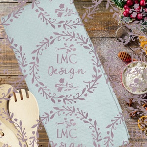 Holiday Waffle Weave Kitchen Towel Mock Up