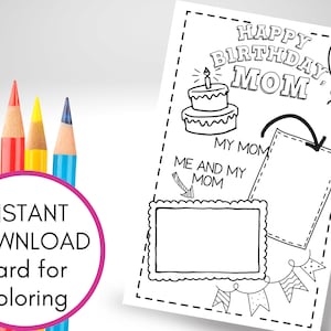 Druckbare Geburtstagskarte für Mama, Malseite, Alles über meine Mutter druckbar, ausfüllen, DIY Karte, Last Minute Geburtstagsgeschenk für Mama