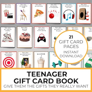 Livre de cartes-cadeau d'anniversaire d'adolescente, album avec porte-cartes cadeau pour adolescent, 16 ans, 18e anniversaire, cadeau à imprimer pour fille, carte d'anniversaire pour lui