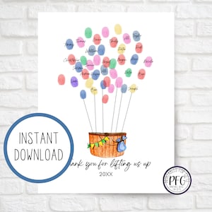 Impronta digitale artistica ricordo da studente regalo di fine anno da classe regalo insegnante stampabile, regalo di ringraziamento insegnante apprezzamento da bambini