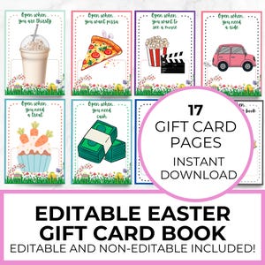 EASTER Gift Card Book Printable Gift Card Holder Idea For Her, For Adult or Teen, Last Minute Gift, Personalize in Canva, Editable Gift Card