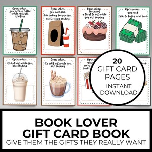 Presente de aniversário para amantes de livros, livro com porta-cartão-presente para impressão, ideia de presente para leitores, presente literário do clube do livro, caixa de presente para amigos