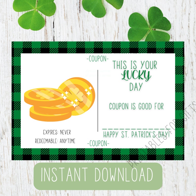 Printable Blank Coupon Book St. Patrick's Day Gift - Etsy