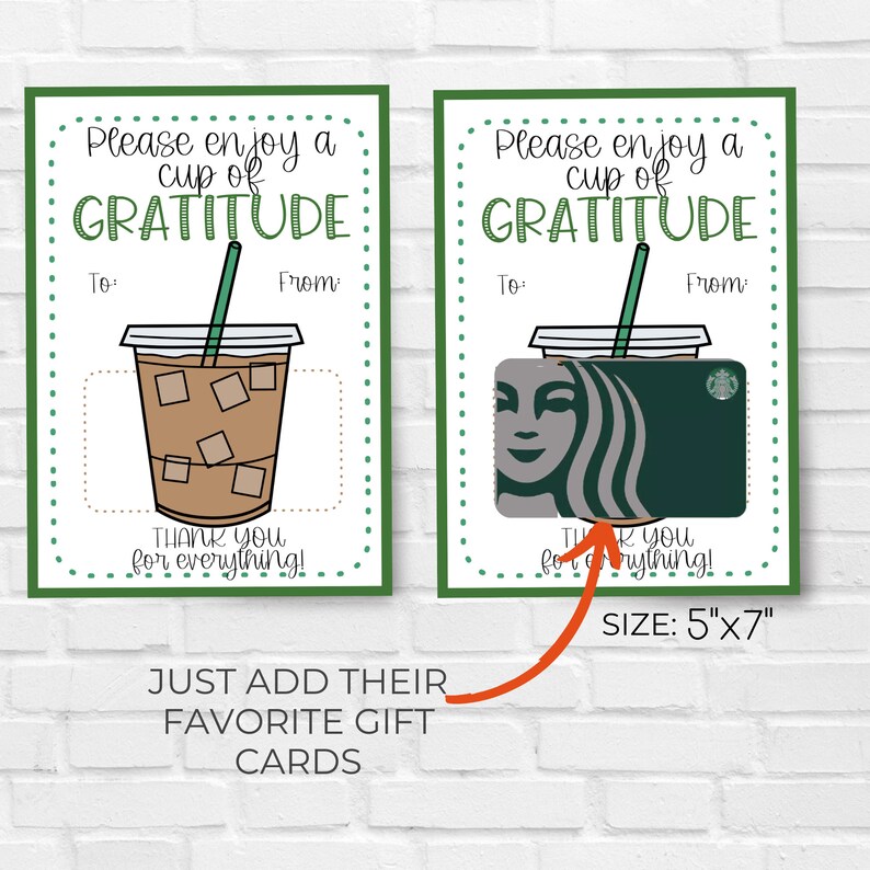 Teacher Appreciation Gift Idea, Thank You Card Bundle, Set of 5 Coffee ...