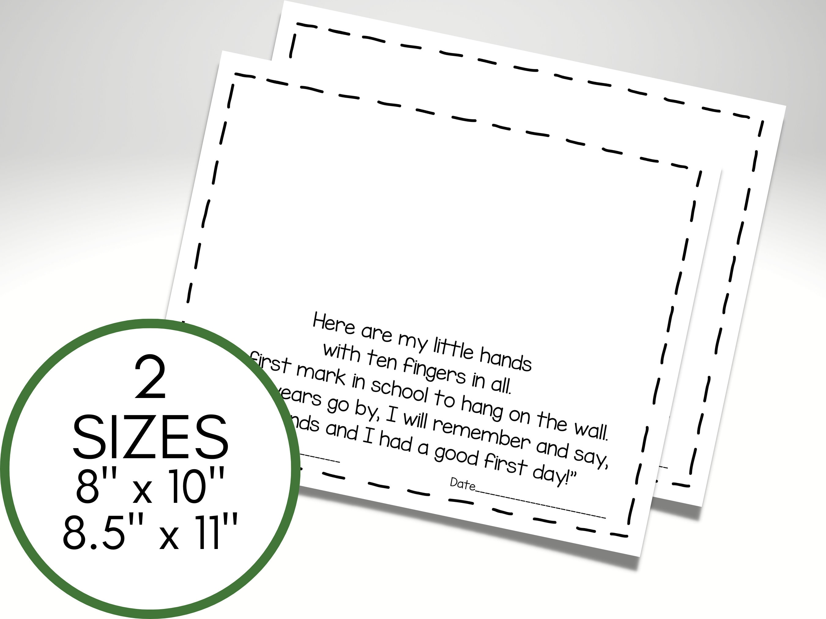 My First Day of School Handprint Hand Craft Art Poem, Starting ...