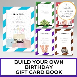 Cadeaukaarthouder boek, afdrukbaar verjaardagscadeau, fotoalbumboek, 30e verjaardag, verwencadeau, verjaardagscadeau voor moeder, cadeau voor vrouw