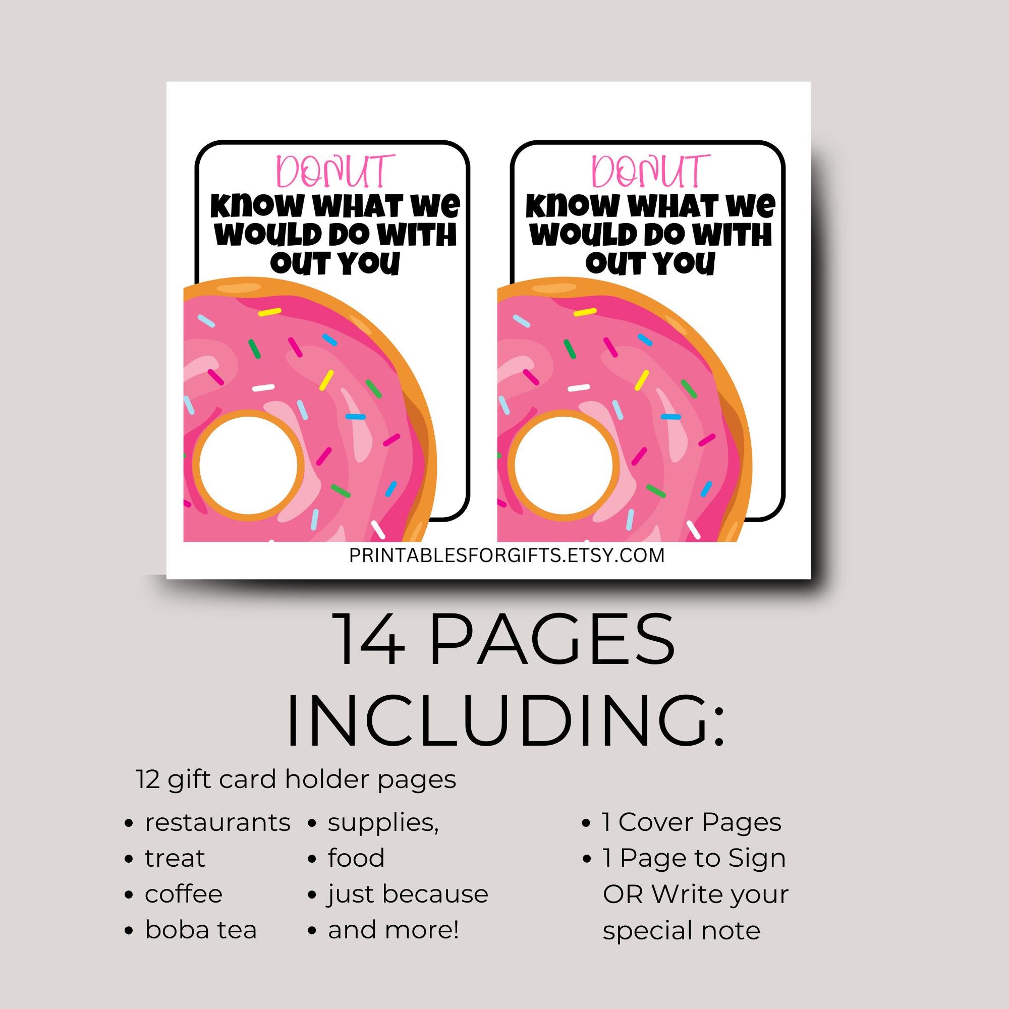 End of Year Teacher Appreciation Gift Printable, Gift Card Holder Book ...