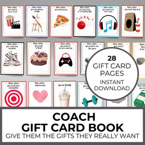 Coach waardering cadeau, open wanneer cadeaukaarthouder boek voor softbal, honkbal, voetbal, voetbal, tennis, bedankje, idee van groep