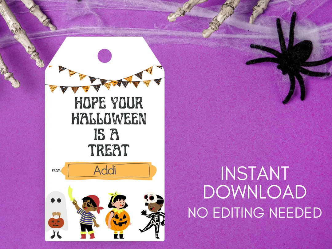 Happy Halloween Gift Tag Printable Gift Tags for Treat Bag Etsy