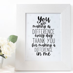 Teacher Appreciation Printable: Thank You Gift (8x10 PDF)