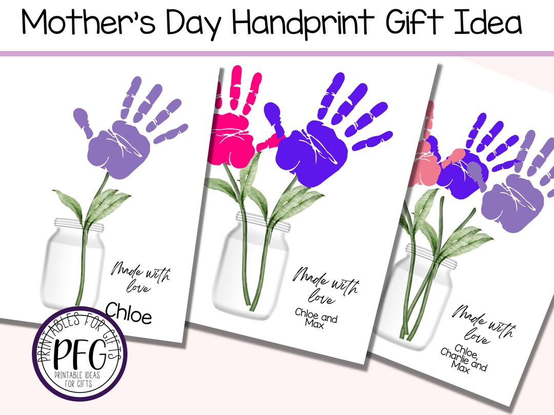 Handprint Art Gift Craft for Mommy Printable Mother's Day Etsy