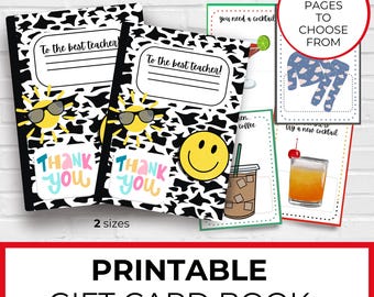 Christmas Gift For Teacher Appreciation Gift Card Holders, Gift Card Book, Thank You, Last Day, School Staff Principal Open When Booklet