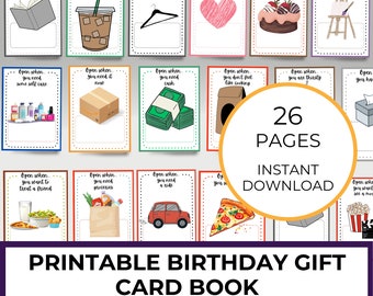 Birthday Gift Card Book Printable, Gift Card Holder, 21st Birthday Gift, Photo Album Gift Card Idea, Gift For Girl, Birthday Card For Her