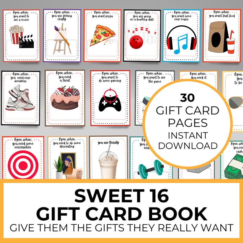 Sweet 16 Birthday Gift Card Holder, Gift for 16th Birthday, Open When Photo Album Booklet For Boy, Card Idea For Girl From Parents
