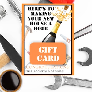Regalo para casa nueva, idea para casa nueva, tarjetero para inauguración de casa, tarjeta de felicitación por el primer nuevo propietario, mejoras para el hogar para recién casados