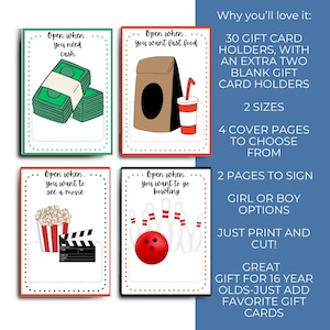 Sweet 16 Birthday Gift Card Holder, Gift for 16th Birthday, Open When Photo Album Booklet For Boy, Card Idea For Girl From Parents