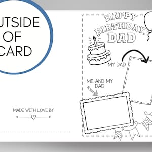 Birthday Card for Dad From Kids Printable Coloring Page Father