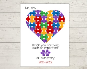 Personalized Teacher Gift From Class, Christmas Gift From Class, Teacher Printable Gift, Teacher Gift For Christmas, Thank you From Students
