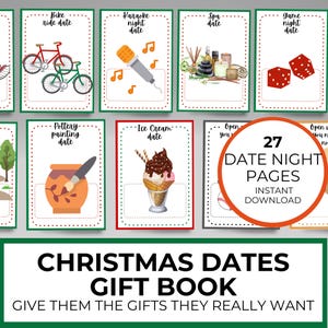 Ideas imprimibles para una cita nocturna, libro de tarjetas de regalo, libro de cupones, regalo para madre e hija, hijo, para novia, esposa, esposo, regalo de Navidad para ella