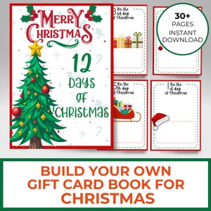 Weihnachtsgeschenk für Sie, 12 Tage Weihnachten Geschenkkartenbuch druckbare Geschenkkartenhülle, College, Kollegen, Chef, Lehrer Geschenk aus der Klasse