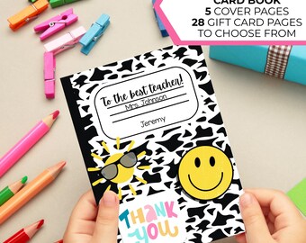 Teacher Appreciation Gift Card Holders, Gift Card Book, End of Year, Teacher Thank You, Last Day, Principal School Staff Open When Booklet