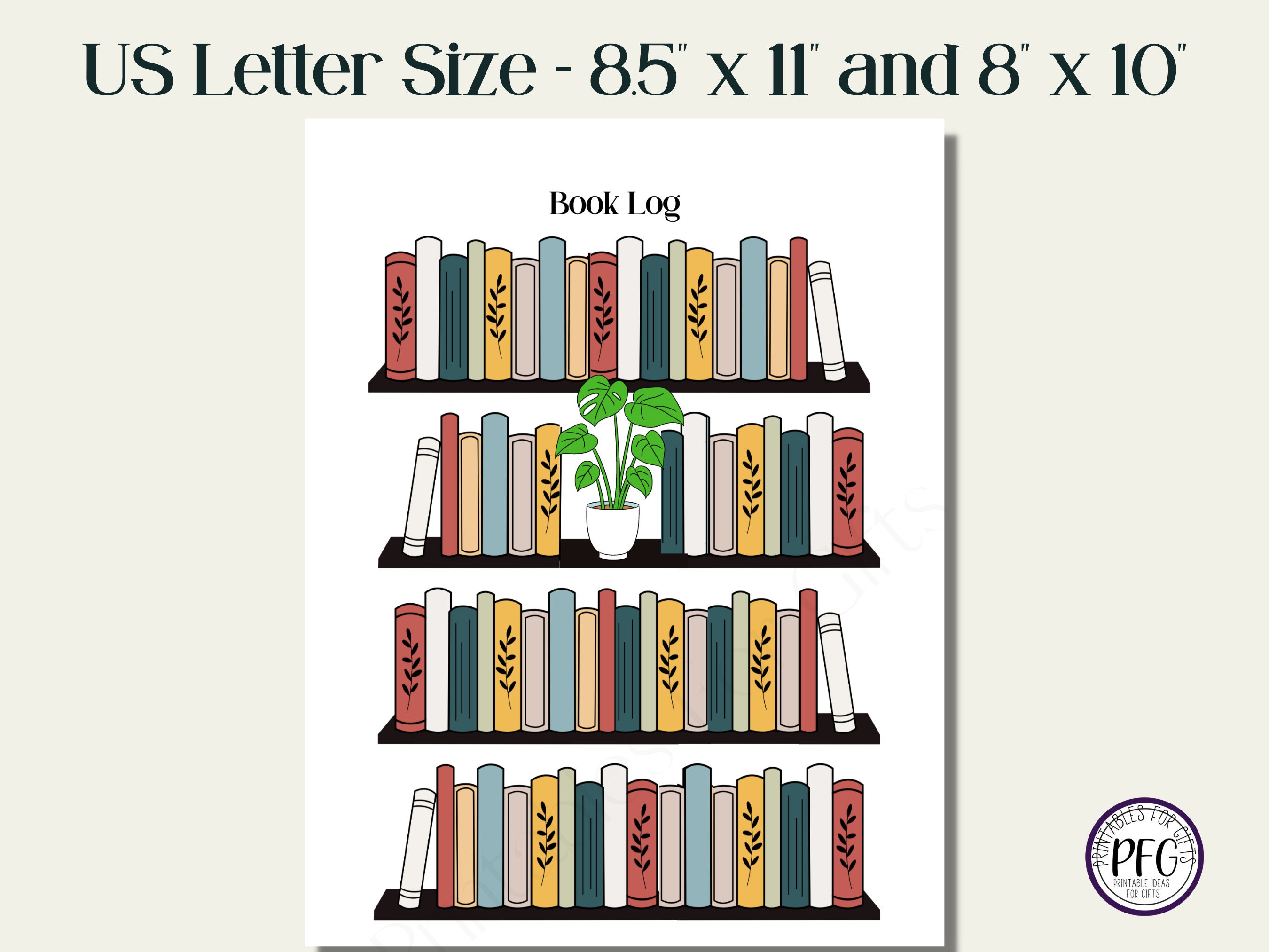 Printable Reading Log, Reading Journal, Gift for Book Lover, Books to ...