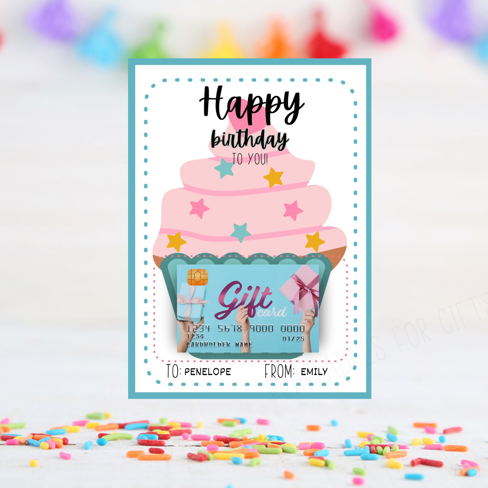 Birthday Gift Card Holder Printable, Money Holder Gift Card Printable ...