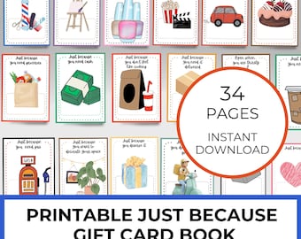 Printable Gift Card Book: Just Because, Birthday, Congrats (PDF Download)